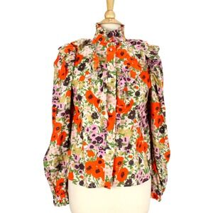 & Other Stories Stockholm Atelier Blouse womens‎ 2 Floral Ruffles Long Sleeve